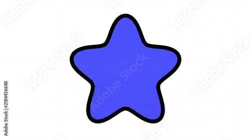 chunky bubble-style Y2K star, thick black outline, single flat color fill, vector illustration, isolated on white background