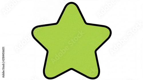 chunky bubble-style Y2K star, thick black outline, single flat color fill, vector illustration, isolated on white background