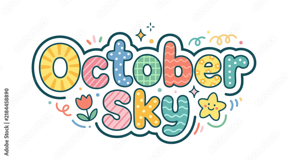 Fototapeta premium Cute October Sky Text Art