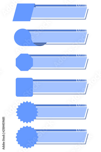 Blue Banner Template With Icon Holder Shape Variation For Editable Design