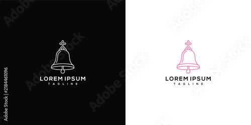 Minimalist Bell Logo Design on Black and White Backgrounds