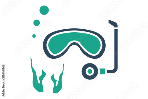 Scuba diving icon. solid icon style. icon related to recreation and adventure. summer elements vector illustration