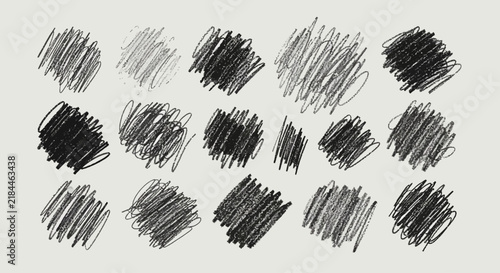 Hand Drawn Sketch Scribble Marks Collection Set for Artistic Graphic Design Elements and Textured Background Decoration