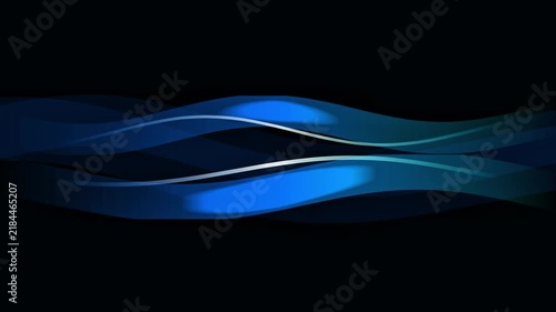 Blue glowing wavy lines abstract motion background with smooth flowing curves