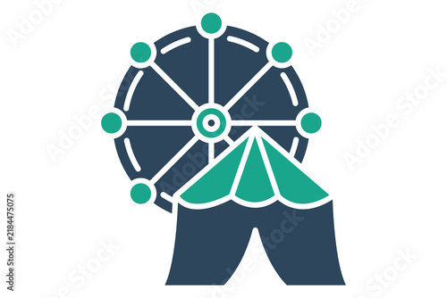 Theme park icon. solid icon style. icon related to holiday. summer elements vector illustration