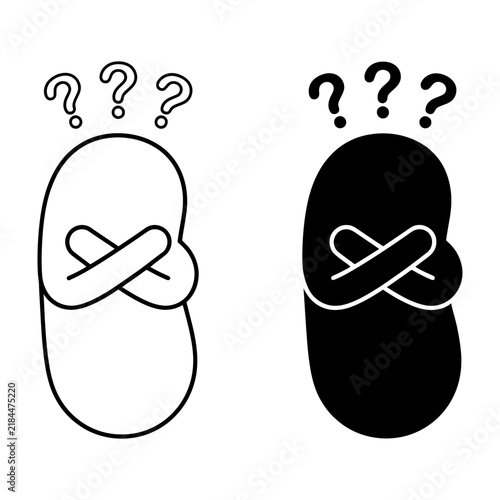 Canvas Print Confused twins with question marks on heads