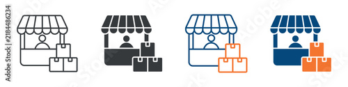 Vendor Icon Set Multiple Style Collection