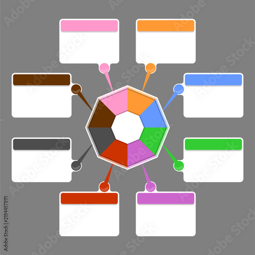 Colorful Mind Map Diagram Template With Placeholder Space For Presentation