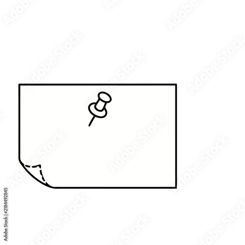 Paper and Pushpin Icon