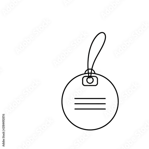 Round tag with loop and lines