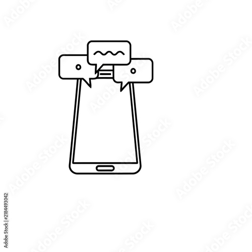 Smartphone with chat bubbles icon