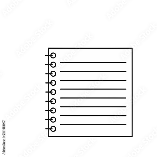 Spiral notebook page with lines