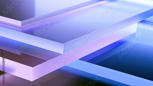 Translucent interface panels with blur effect in a layered arrangement