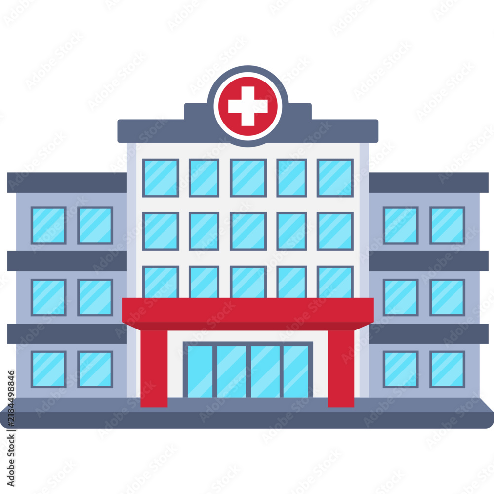 Obraz premium Hospital Building Illustration