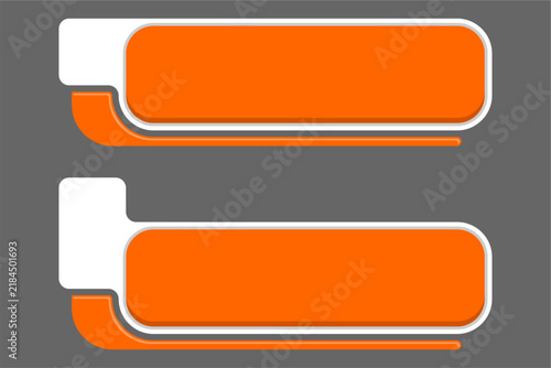 Orange Banner Label Template With Icon Holder And Placeholder Space Design