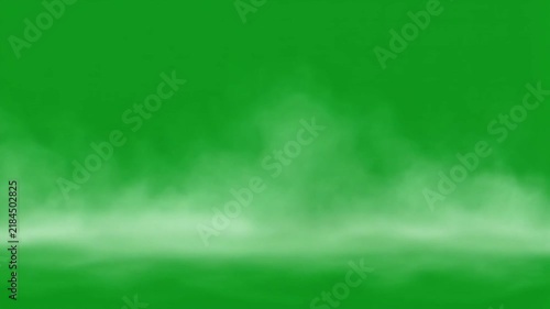 Low Steam Layer Spreading Along Ground on Green Screen