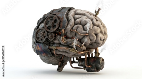 Obraz na płótnie Mechanical Brain Representing Complex Cognitive Processing and Mental Workload