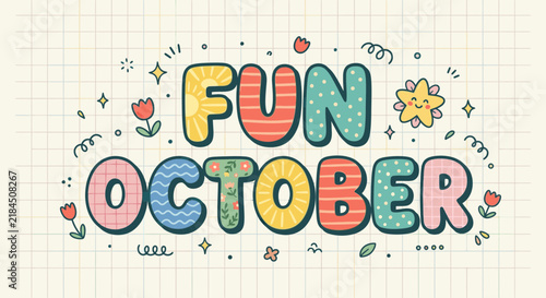 Fun October Text Isolated