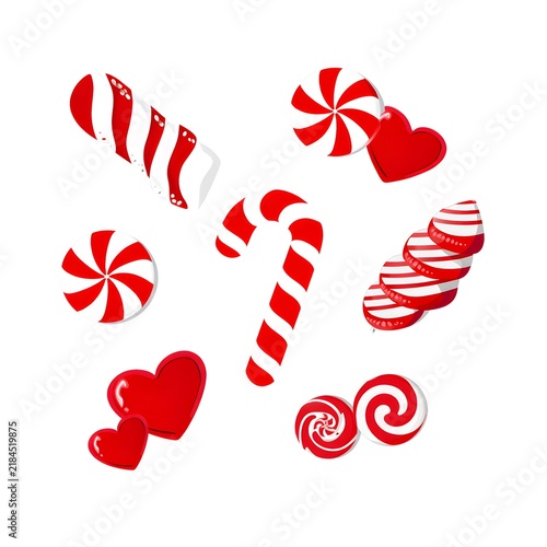 Red and White Lollipop Candy Collection