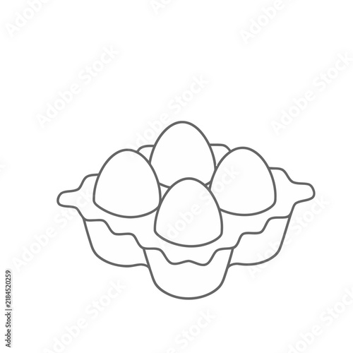 Four eggs in a carton