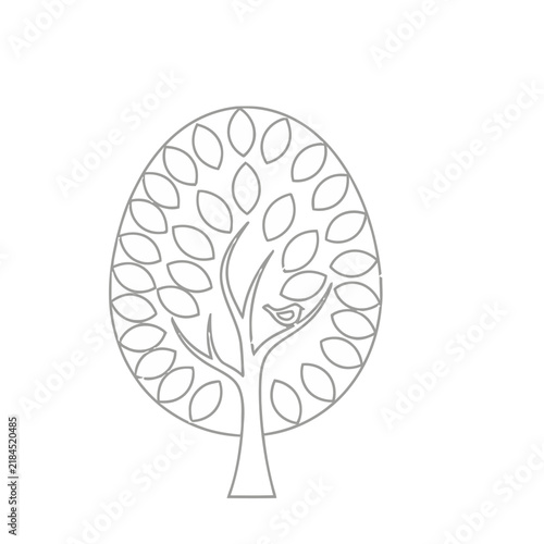 Stylized Tree with Bird Icon