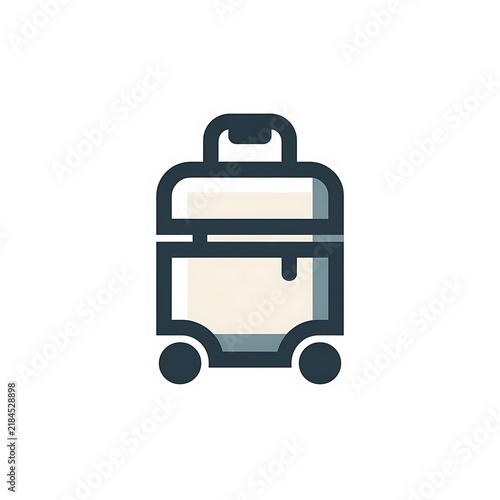 Simple travel suitcase icon on white background