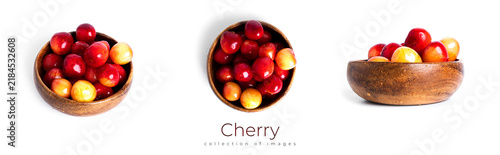 Cuadro en lienzo Cherry isolated on a white background