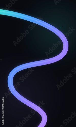 Abstract Glowing Neon Wave Line with Blue and Purple Gradient
