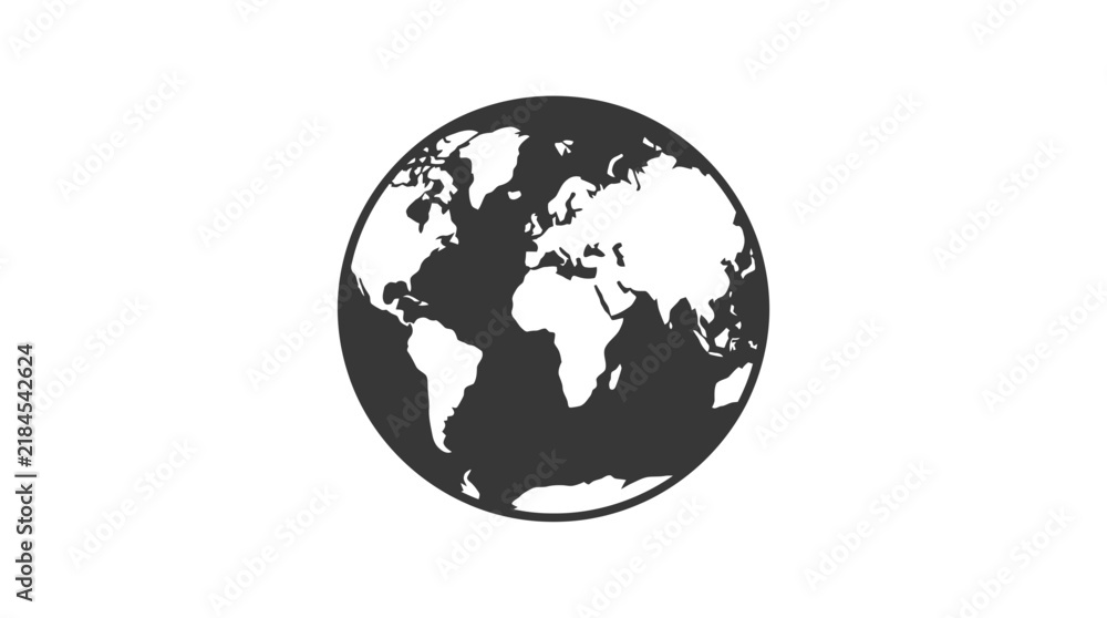 Fototapeta premium Simple Minimalist Globe Icon Illustration