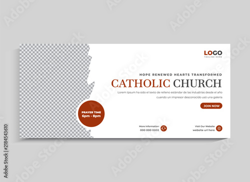 Catholic Church religious Social Media Facebook Cover Banner Template