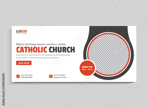 Catholic Church religious Social Media Facebook Cover Banner Template