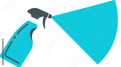 Blue cleaning spray bottle icon vector illustration design element for housekeeping and hygiene