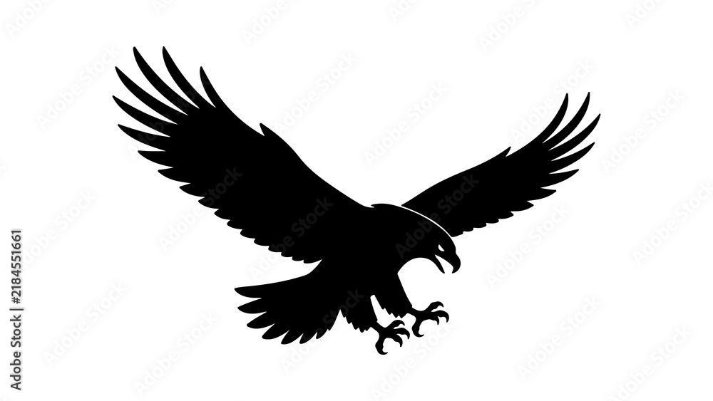 Fototapeta premium Flying Eagle Silhouette Icon Vector