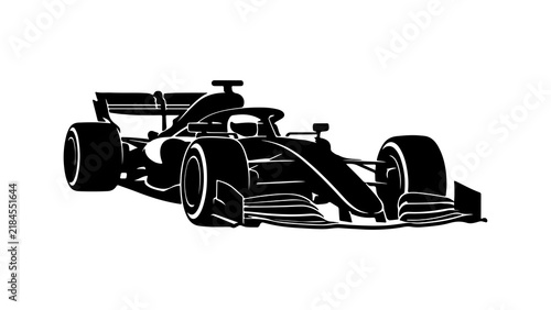 Formula One Race Car Silhouette Vector Icon