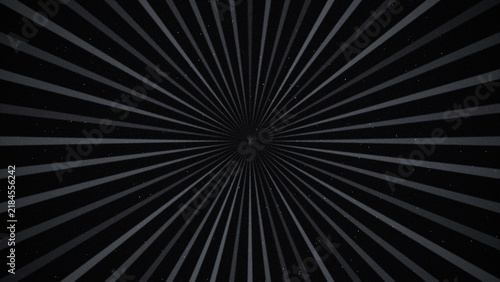 Midnight Silver Sunburst Rays Background with Bright Center on Pure Black
