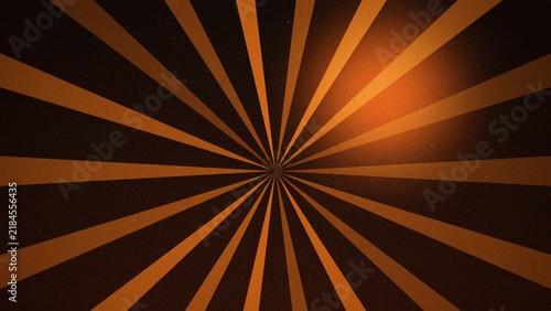 Volcanic Amber Sunburst Rays Background with Bright Center on Dark Brown
