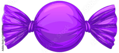 Purple Wrapped Hard Candy Vector Illustration on White Background
