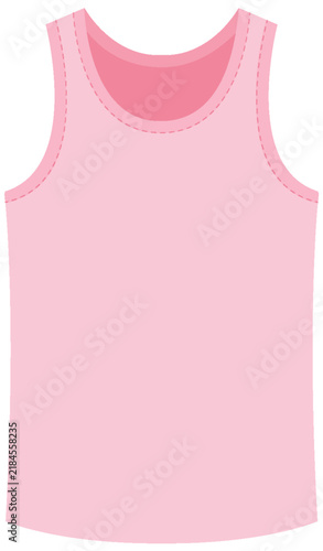 Pink Sleeveless Tank Top Vector Illustration for Apparel Mockup