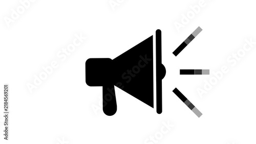 Black Megaphone Icon Silhouette for Public Announcements Communication Marketing Alerts and Audio Broadcasting on a White Background Isolated Vector