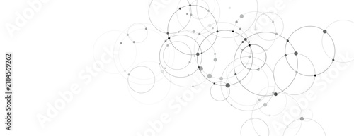 Abstract vector background featuring circles and interconnected nodes