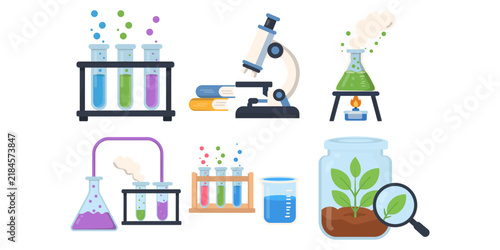 School Science Experiment Lab Illustration