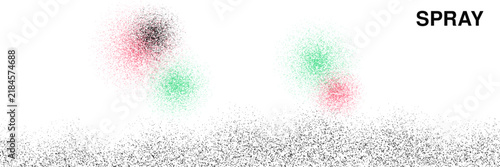 Colorful abstract spray paint splatters isolated on white background