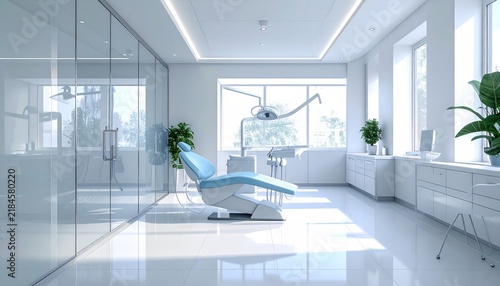 Modern Office Interior with Clean Contemporary Furniture and Bright Open Space for Healthcare, Clinic, or Professional Workplace Use