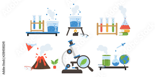 School Science Experiment Lab Illustration
