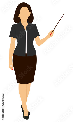 Female Teacher Character Flat Illustration