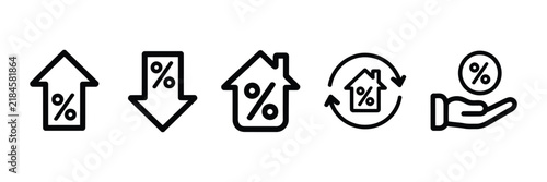 Percentage changes in housing finance and interest rate illustrating mortgage lending costs property investment and economic trends