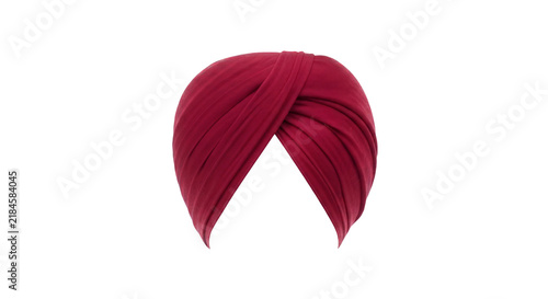 Red turban headwear for traditional fashion