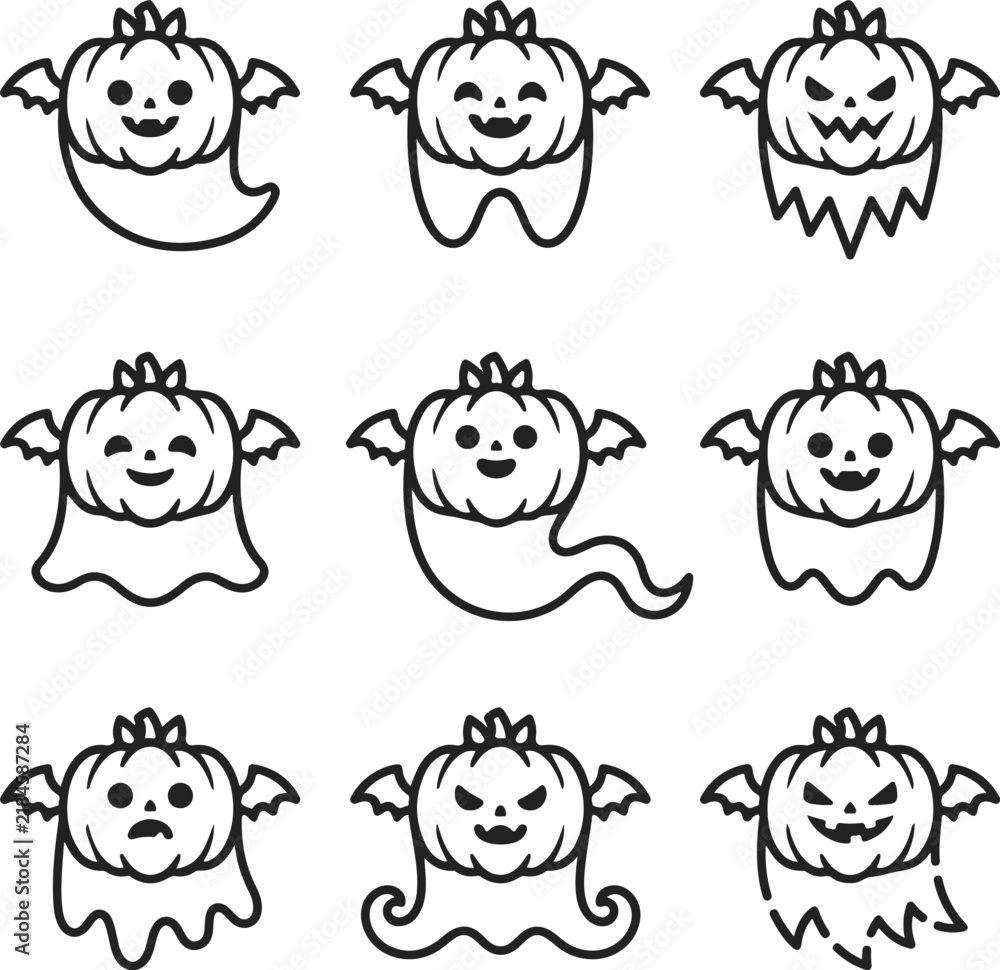 Fototapeta premium Cute halloween icons