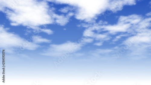 Scattered white cumulus cloud formations clear blue sky sunny daylight overlay transparent background