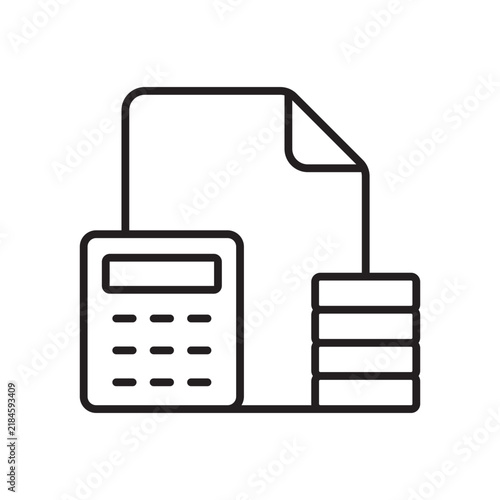 Accounting Calculator Budget Finance Ledger Outline Vector Icon